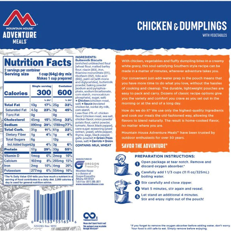 Chicken and Dumplings | Mountain House Freeze Dried Food Pouch, , large image number 1